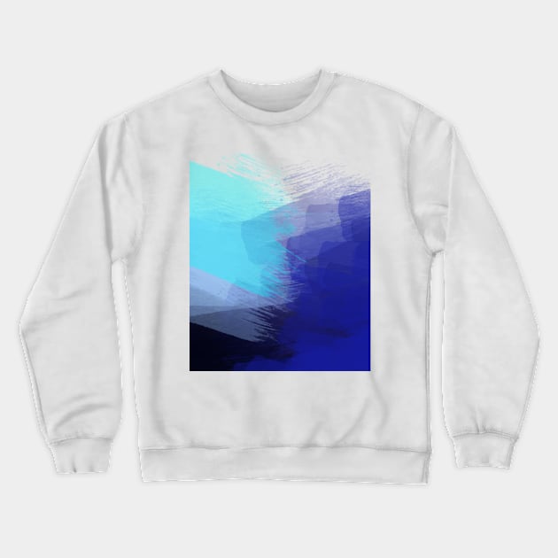 Modern Art Abstract Landscape Turquoise Blue Crewneck Sweatshirt by Kirovair